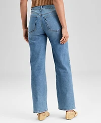 And Now This Women's Embroidered High Rise Straight-Leg Jeans, Exclusively at Macy's