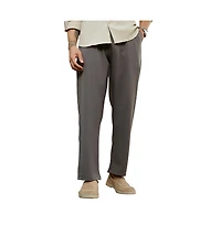 Campus Sutra Men's Charcoal Black Straight Pleated Trousers