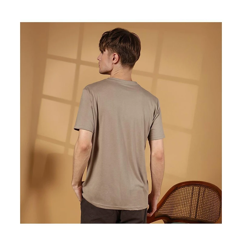 Campus Sutra Men's Cloud Grey Solid Regular T-Shirt