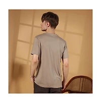 Campus Sutra Men's Cloud Grey Solid Regular T-Shirt