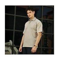 Campus Sutra Men's Sand Beige Scratch-Tactile Polo T-Shirt
