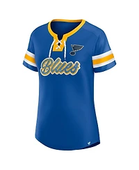 Fanatics Women's Blue St. Louis Blues Iconic Athena Lace-Up T-Shirt