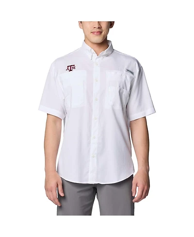 Columbia Men's White Texas A & M Aggies Pfg Tamiami Omni-Shade Button-Down Shirt