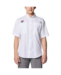 Columbia Men's White Texas A & M Aggies Pfg Tamiami Omni-Shade Button-Down Shirt