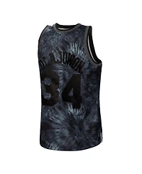 Mitchell & Ness Men's Hakeem Olajuwon Black Houston Rockets Hardwood Classics 1993/94 Tie-Dye Swingman Jersey