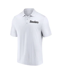 Fanatics Men's White Pittsburgh Steelers Lockup Polo Shirt