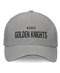 Fanatics Men's Heather Gray Vegas Golden Knights Elements A-Frame Leather Strap Back Hat
