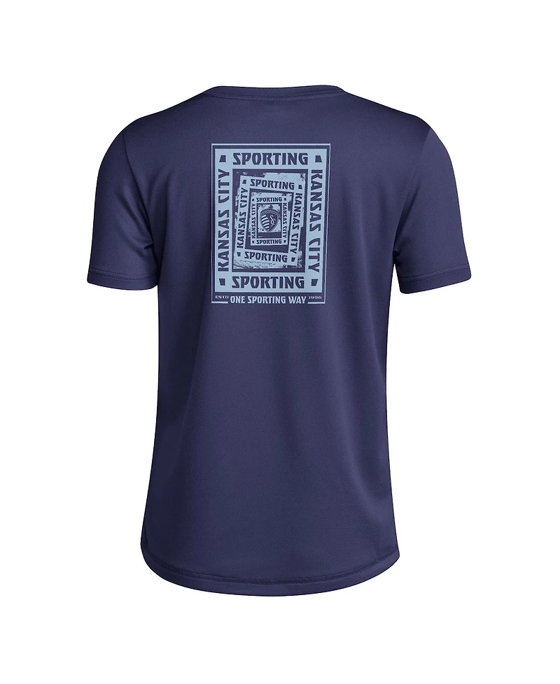 Adidas Big Boys and Girls Navy Sporting Kansas City Local Wrap T-Shirt