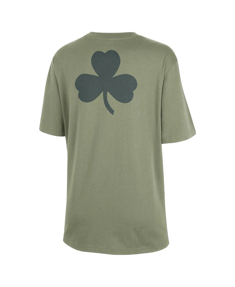 Jordan Women's Green Boston Celtics Courtside Statement Edition Boyfriend T-Shirt