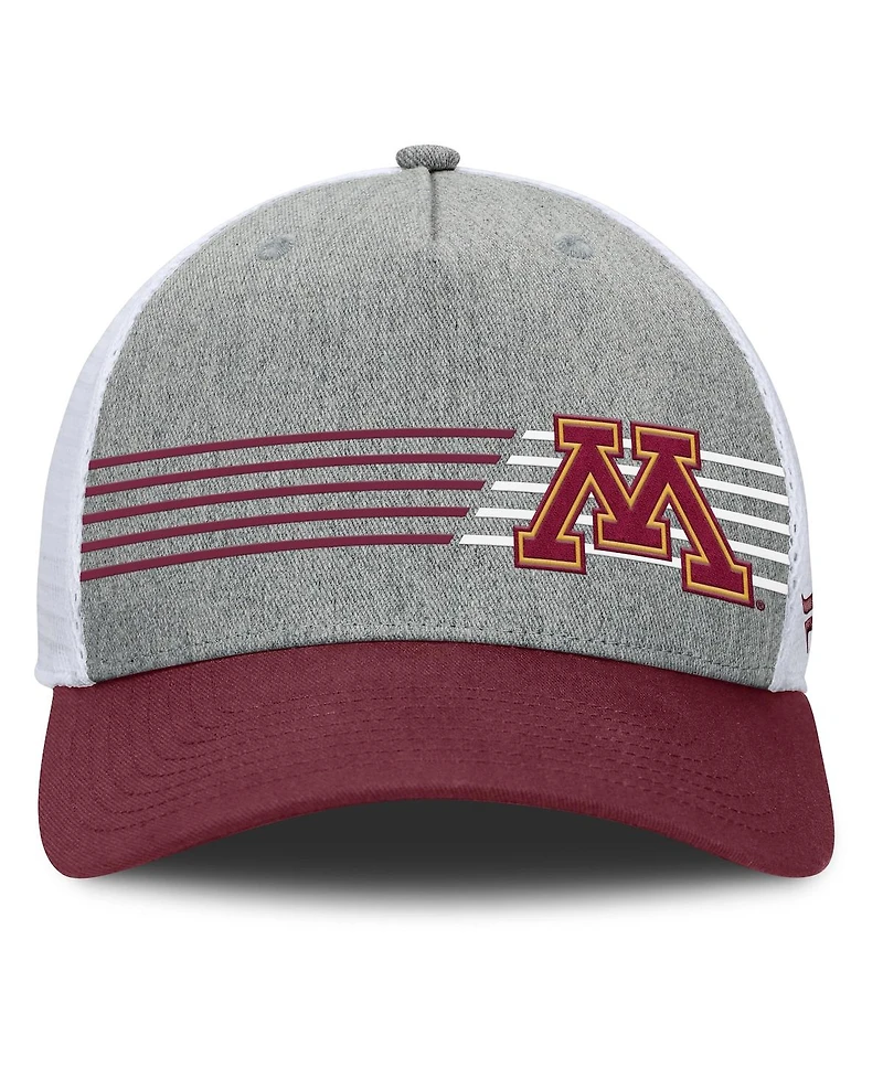 Fanatics Men's Heather Gray/Maroon Minnesota Golden Gophers Profile Trucker Adjustable Hat