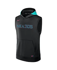 Nike Men's Black Miami Marlins 2025 City Connect Authentic Collection Sleeveless Performance Pullover Hoodie