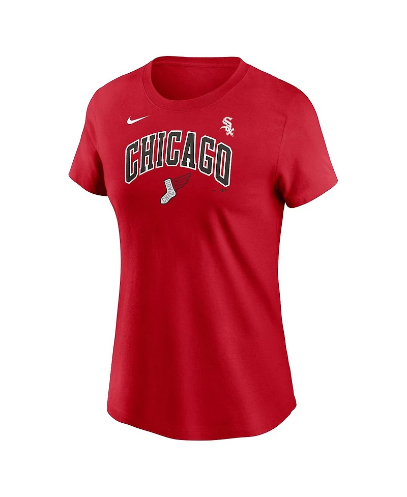 Nike Women's Luis Robert Jr. Red Chicago White Sox 2025 City Connect Fuse Name Number T-Shirt