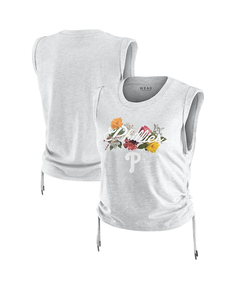 Wear by Erin Andrews Women's Heather Gray Philadelphia Phillies Cinched Tank Top