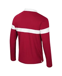 Colosseum Men's Cardinal Arkansas Razorbacks Too Cool for School Long Sleeve Polo Shirt