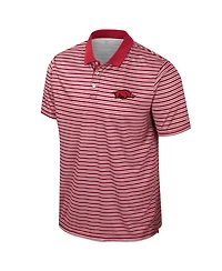 Colosseum Men's Cardinal Arkansas Razorbacks Striped Polo Shirt
