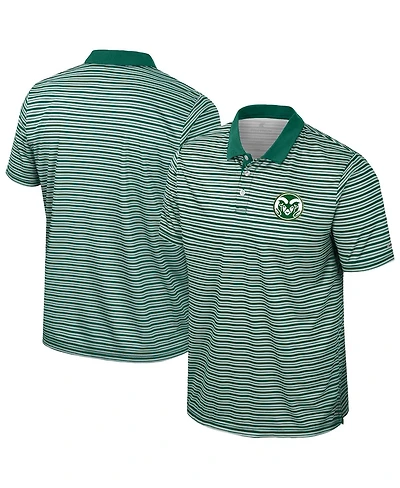 Colosseum Men's Green Colorado State Rams Striped Polo Shirt