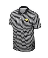Colosseum Men's Black Iowa Hawkeyes Striped Polo Shirt