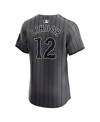 Nike Men's Francisco Lindor Gray New York Mets City Connect Elite Jersey