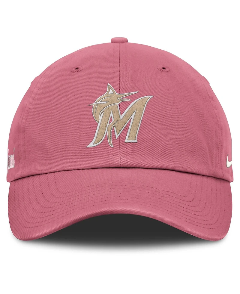 Nike Men's and Women's Pink Miami Marlins Club Adjustable Hat