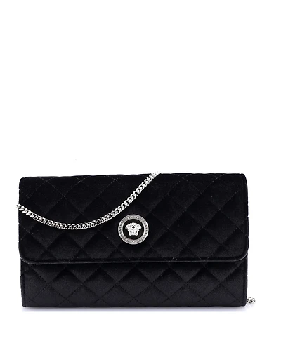 Pre-Owned Versace La Medusa Chain Clutch Quilted Velvet