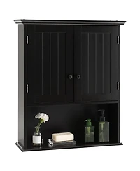 2-Door Wall Mount Bathroom Storage Cabinet with Open Shelf