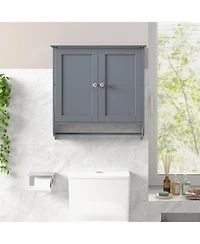 Wall Mounted Bathroom Storage Medicine Cabinet with Towel Bar