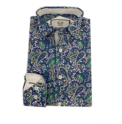 Elie Balleh Big Boys Paisley Slim Fit Shirt
