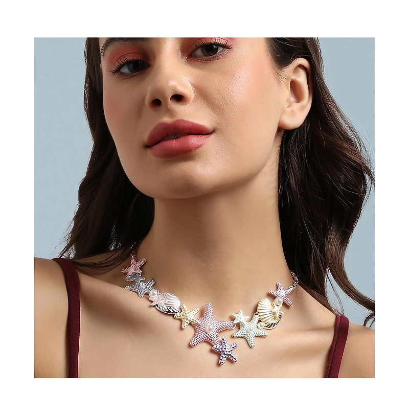 Sohi Metallic Starfish Necklace