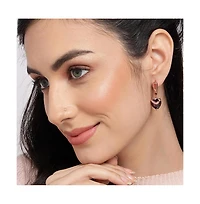 Sohi Crystal-Heart Hoop Earrings