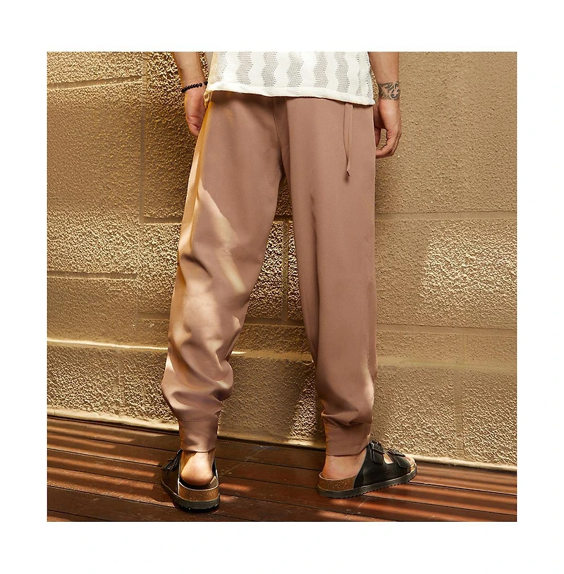 Campus Sutra Men's Tan Brown Panelled Gurkha Trousers