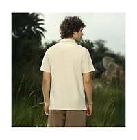 Campus Sutra Men's Banana Yellow Flatten-Ruched Polo T-Shirt
