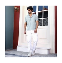 Campus Sutra Men's Mint Green Wicker-Tactile Polo T-Shirt