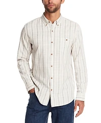 Weatherproof Vintage Men's Long Sleeve Striped Textured Button-Down Shirt