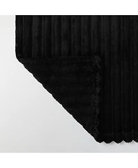 Kate Aurora Modern Lux Ultra Soft & Plush Ribbed Accent Throw Blanket - 50 in. W x 60 L Navy