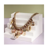 Sohi Gold-Plated Crystal Statement Necklace