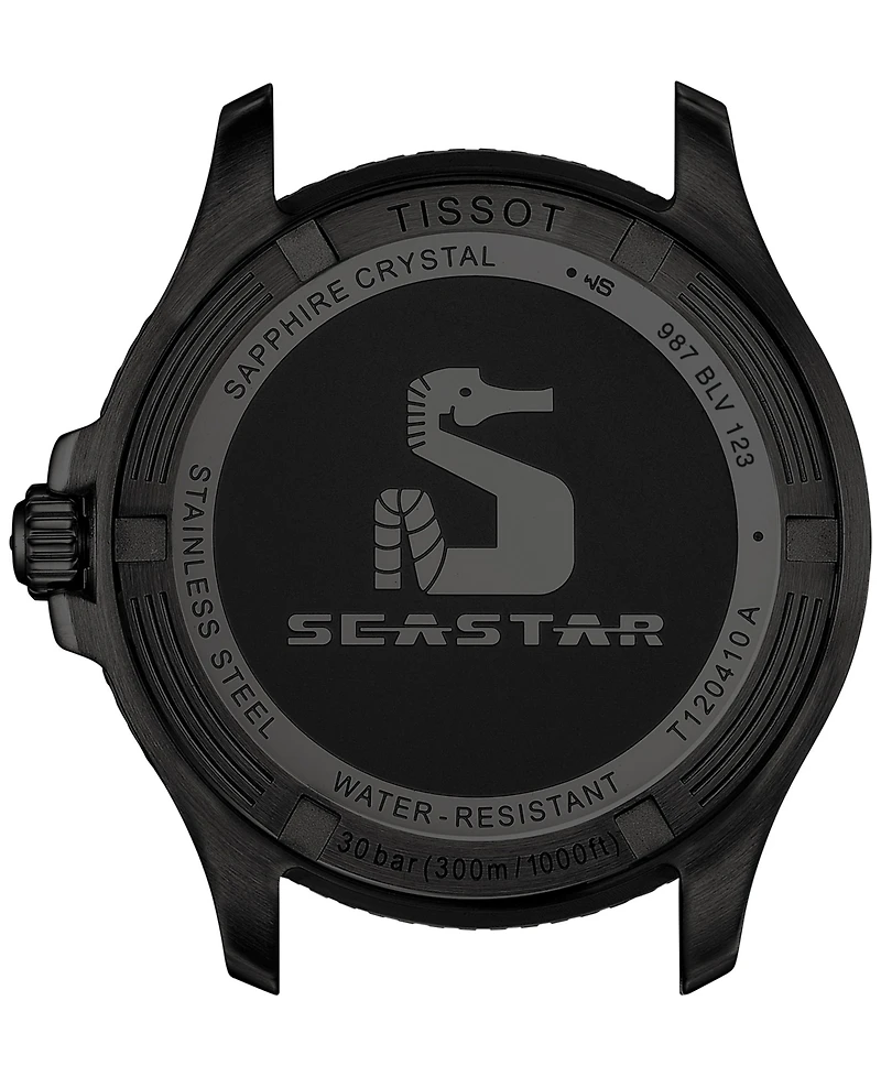 Tissot Men's Swiss Seastar 1000 Black Pvd Stainless Steel Bracelet Watch 40mm