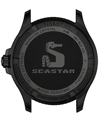 Tissot Men's Swiss Seastar 1000 Black Pvd Stainless Steel Bracelet Watch 40mm