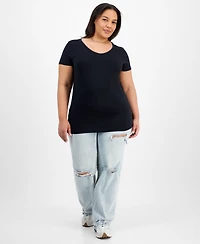 Trendy Plus Fitted V-Neck T-Shirt