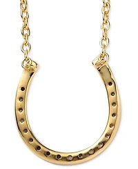 Diamond Horseshoe 18" Pendant Necklace (1/8 ct. t.w.) Sterling silver or 14k Gold-Plated