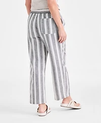 Style & Co Petite Phoebe Cotton Striped Pants, Exclusively at Macy's