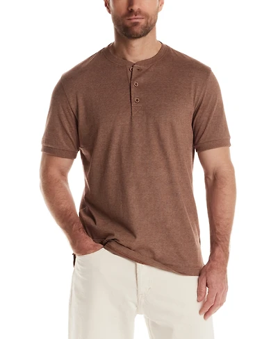 Weatherproof Vintage Men's Short Sleeve Microstripe Henley
