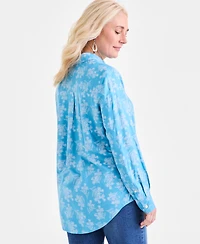 Style & Co Women's Printed Button-Down Perfect Shirt, Exclusively at Macy's