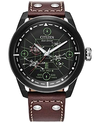 Citizen Eco-Drive Men's Star Wars X-Wing & Tie Fighter Brown Leather Strap Watch 45mm