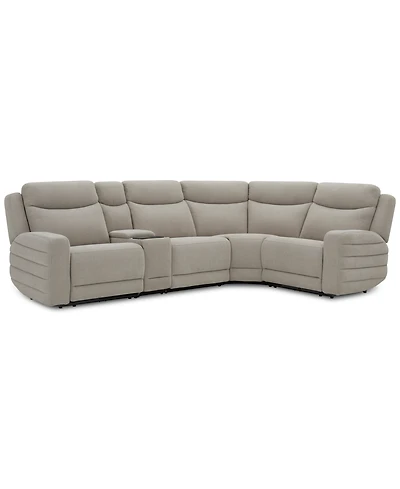 Kristyan 5-Pc. Fabric Sectional with 2 Power Recliners and Console, Exclusively at Macy's