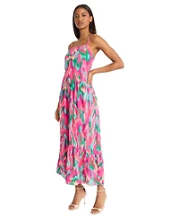 Donna Morgan Women's Sleeveless Straight-Neck Maxi Dress