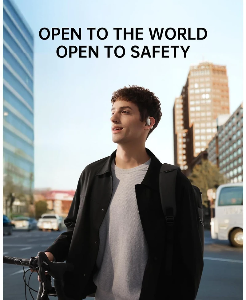 Baseus Open Earbuds True Wireless Earbuds Bluetooth 5.4 Open Ear Headphones Sport Earphones,IPX4 Sweatproof,60H Battery Life,Hi-Res Ldac Audio MF1 Whi