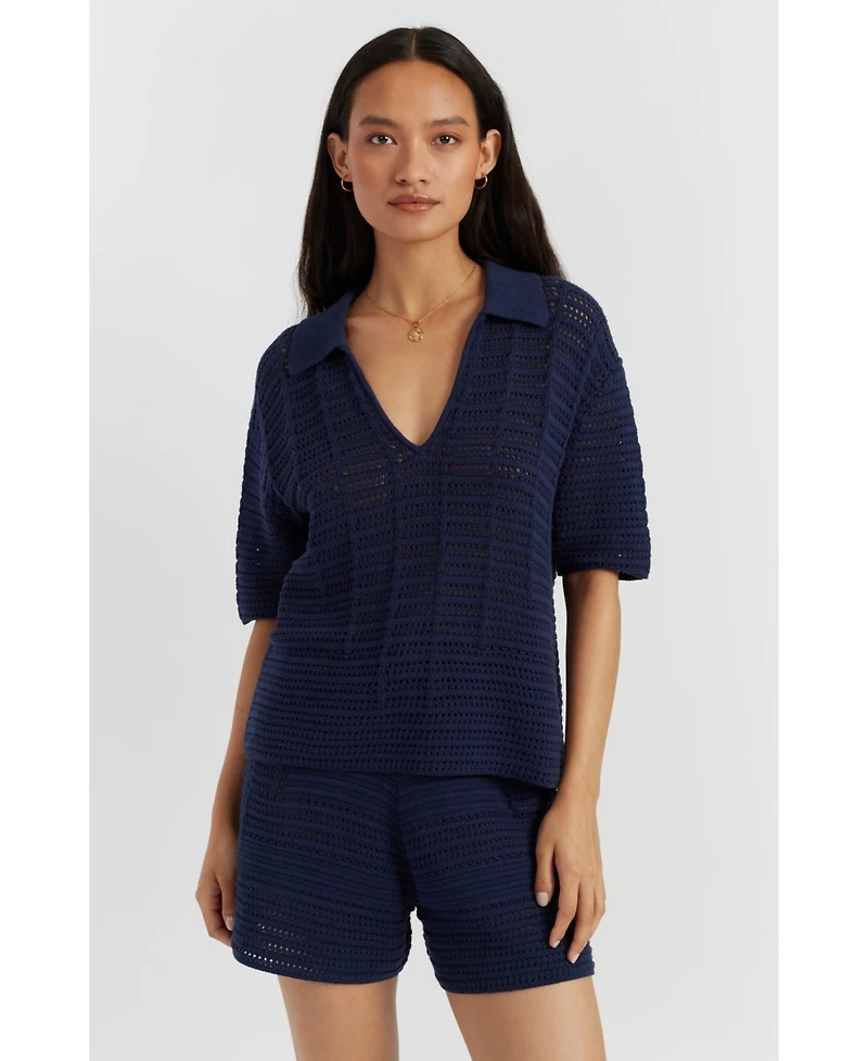 Chinti & Parker Women's Cotton Crochet Shirt