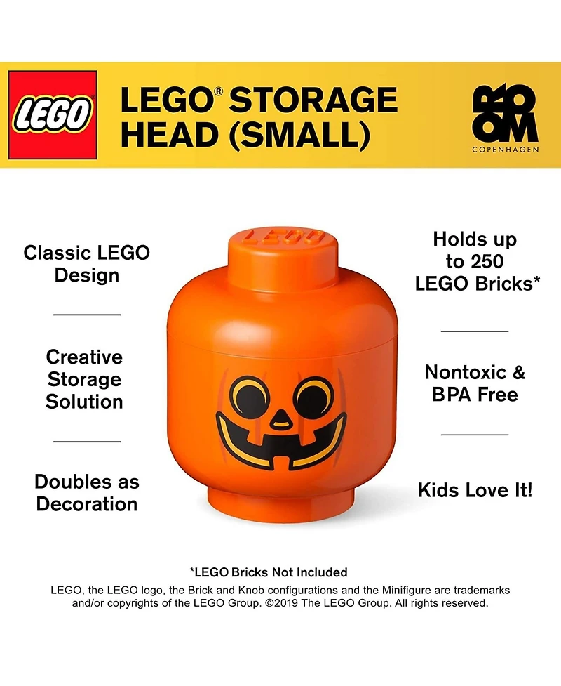 Lego Small Storage Head | Pumpkin | Orange