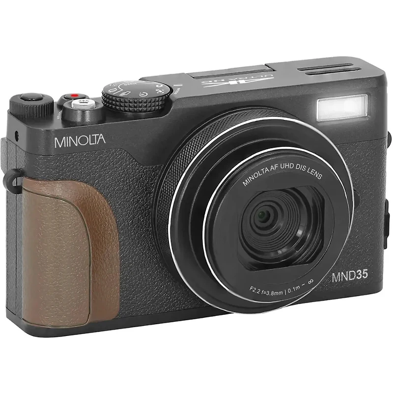 Minolta MND35 64MP 4K Ultra Hd Wi-Fi Digital Camera without Memory Card, Black