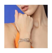 Sohi Gold-Plated Contemporary Mesh Bracelet